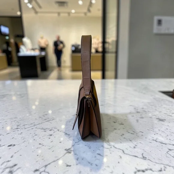 Michael Kors Shoulder Bag Womens Small Luggage Brown Excellent MK Logo Leather - Picture 4 of 14